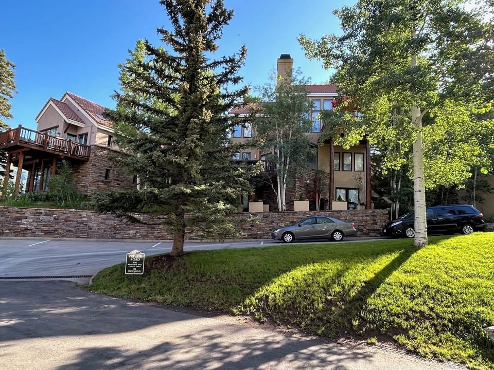 You've arrived! Your place is the 3 level home on the right.  