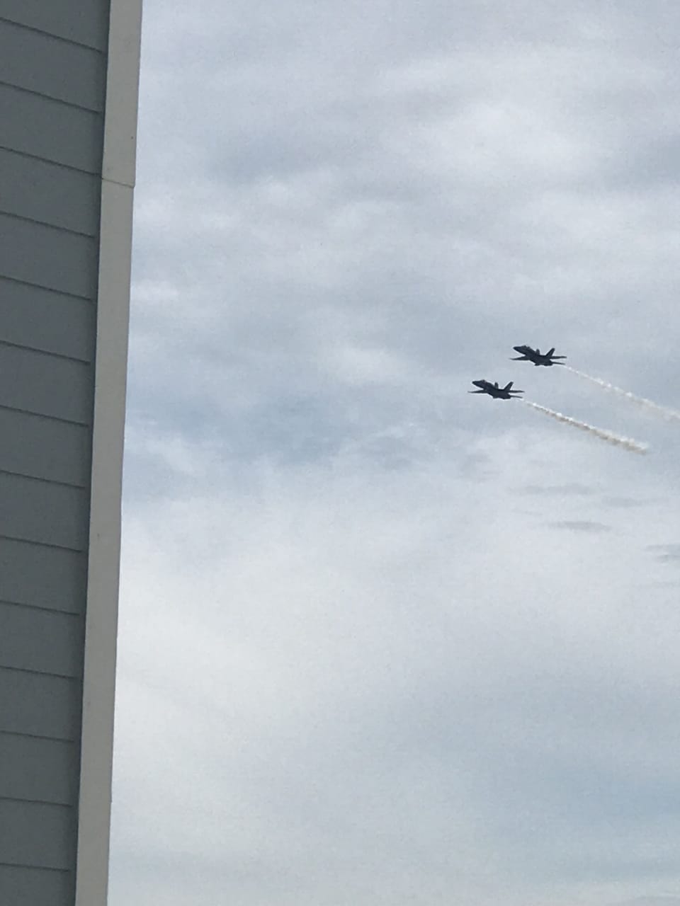 Watching the Blue Angels from the living room balcony