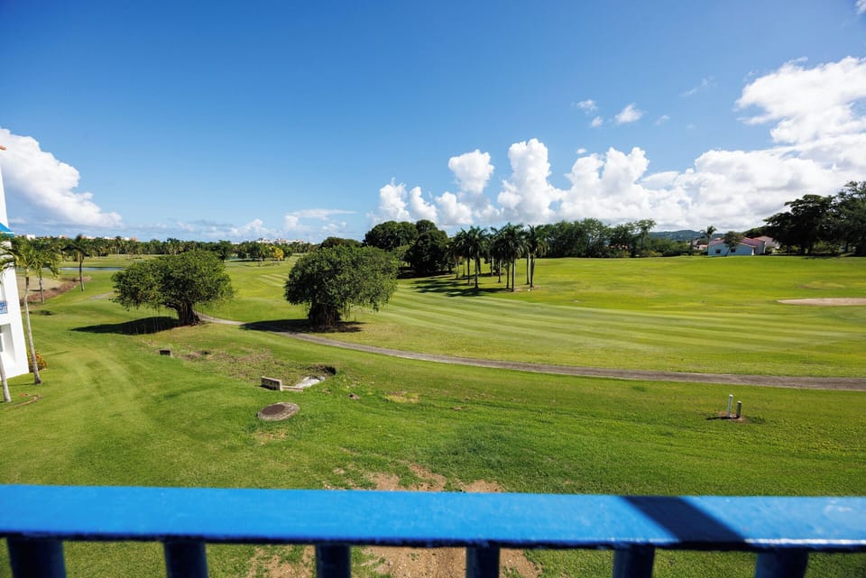 VIEW OF GOLF COURSE FROM THE BALCONY