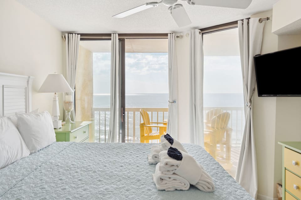 Ocean views from the primary bedroom.