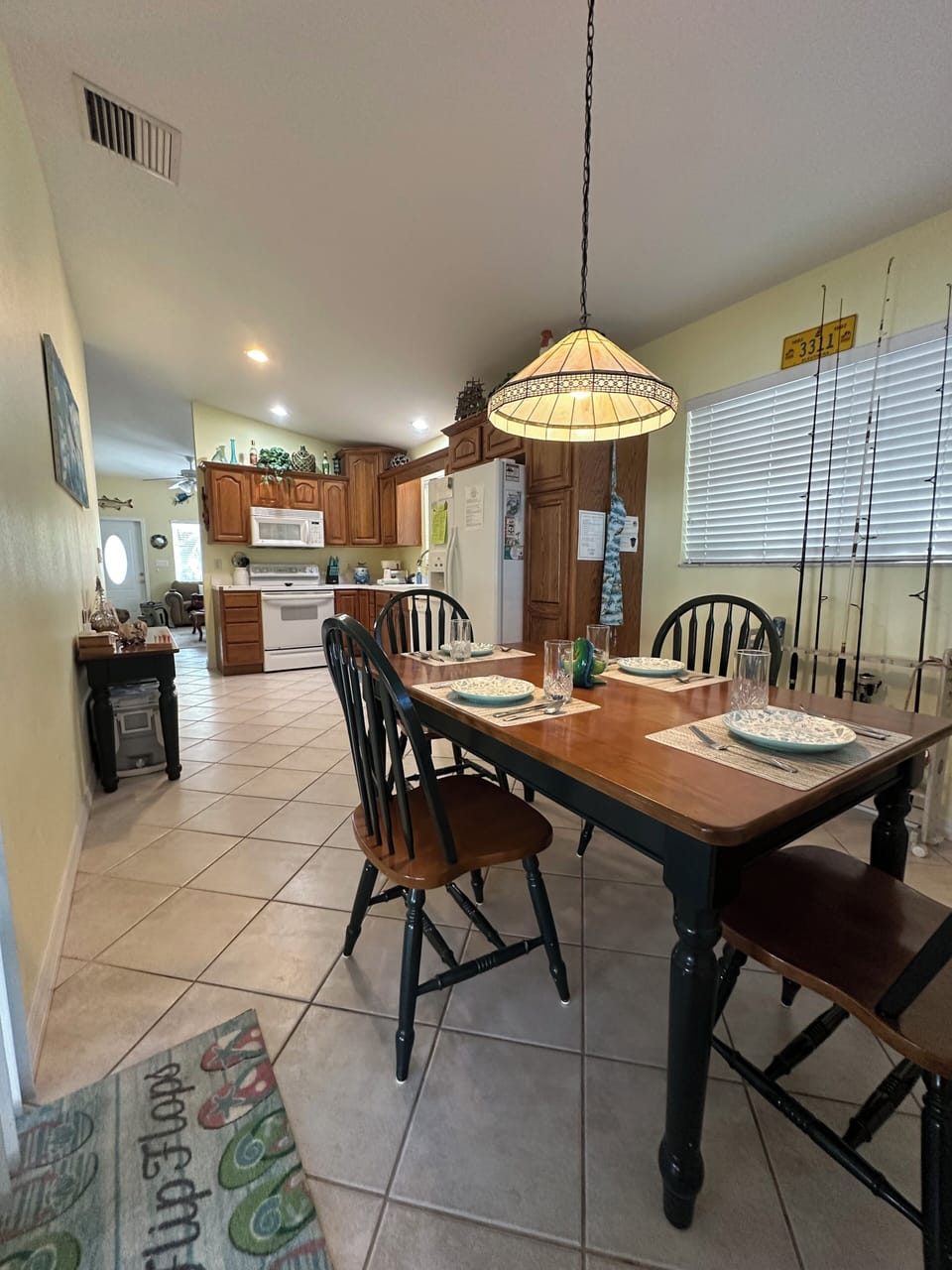 Dining area and kitchen.