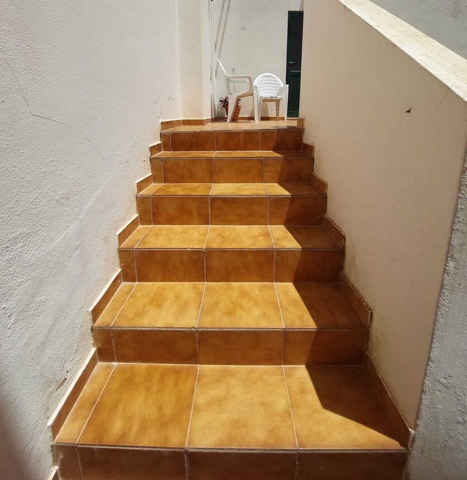 Steps leading up to terrace