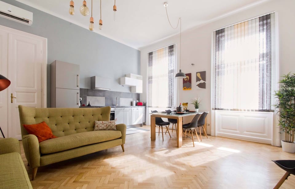 The bright living room