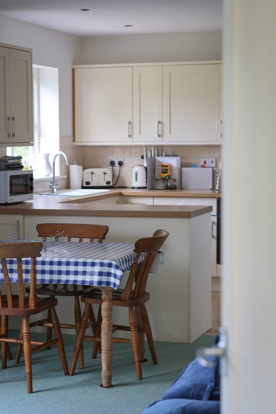 Dining table and kitchen