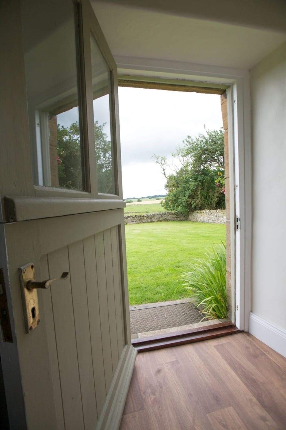 The stable door and garden and country views, great for coffee and a croissant.