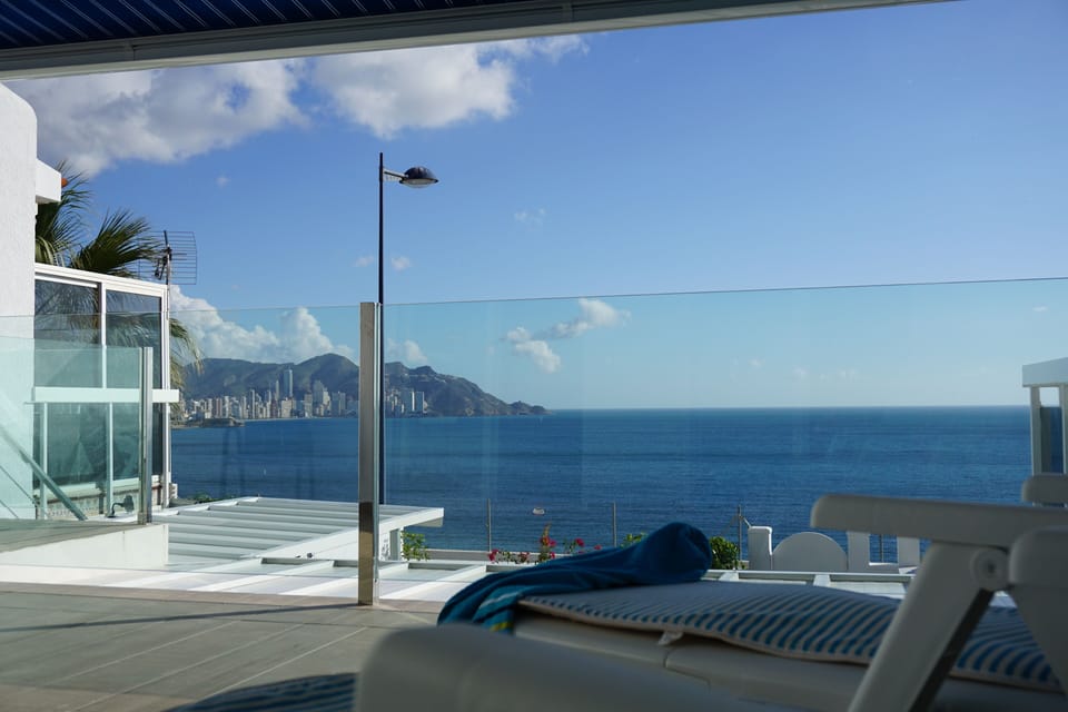 View from the master bedroom of Benidorm and the sundeck