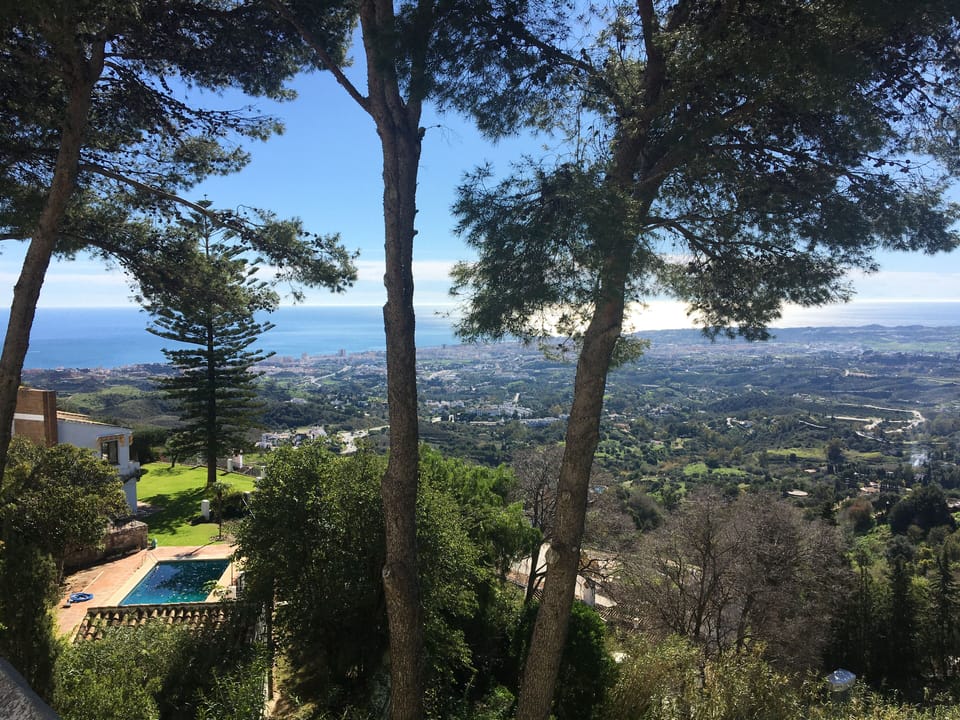 View west from the pool terrace