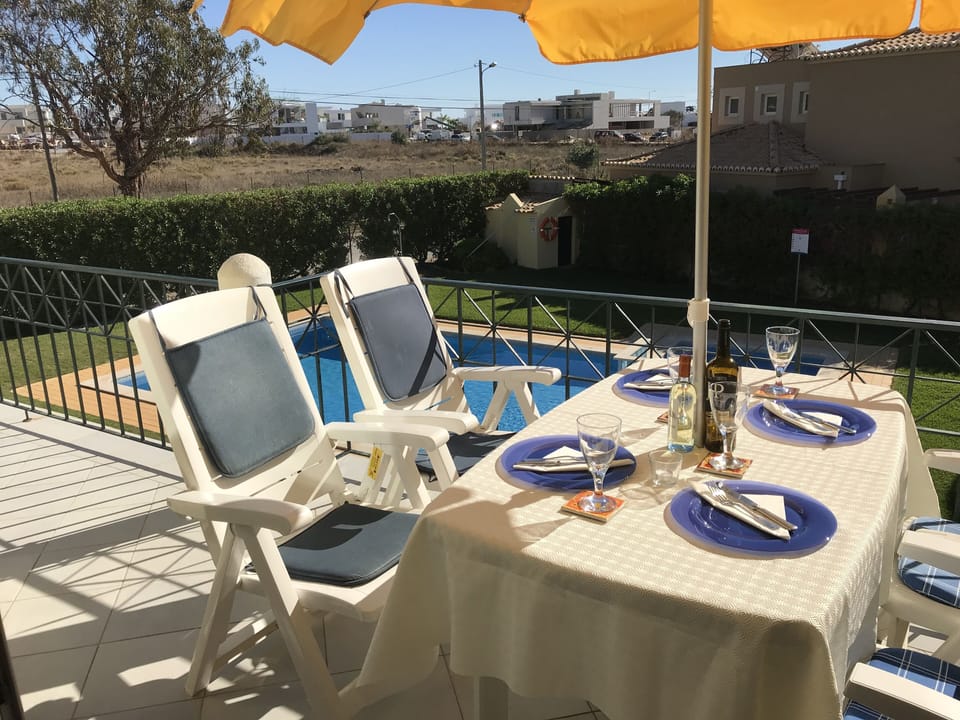 A view of the apartment from the pool.