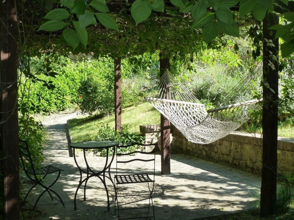 Shadey Lower Terrace with Pergola and Hammock