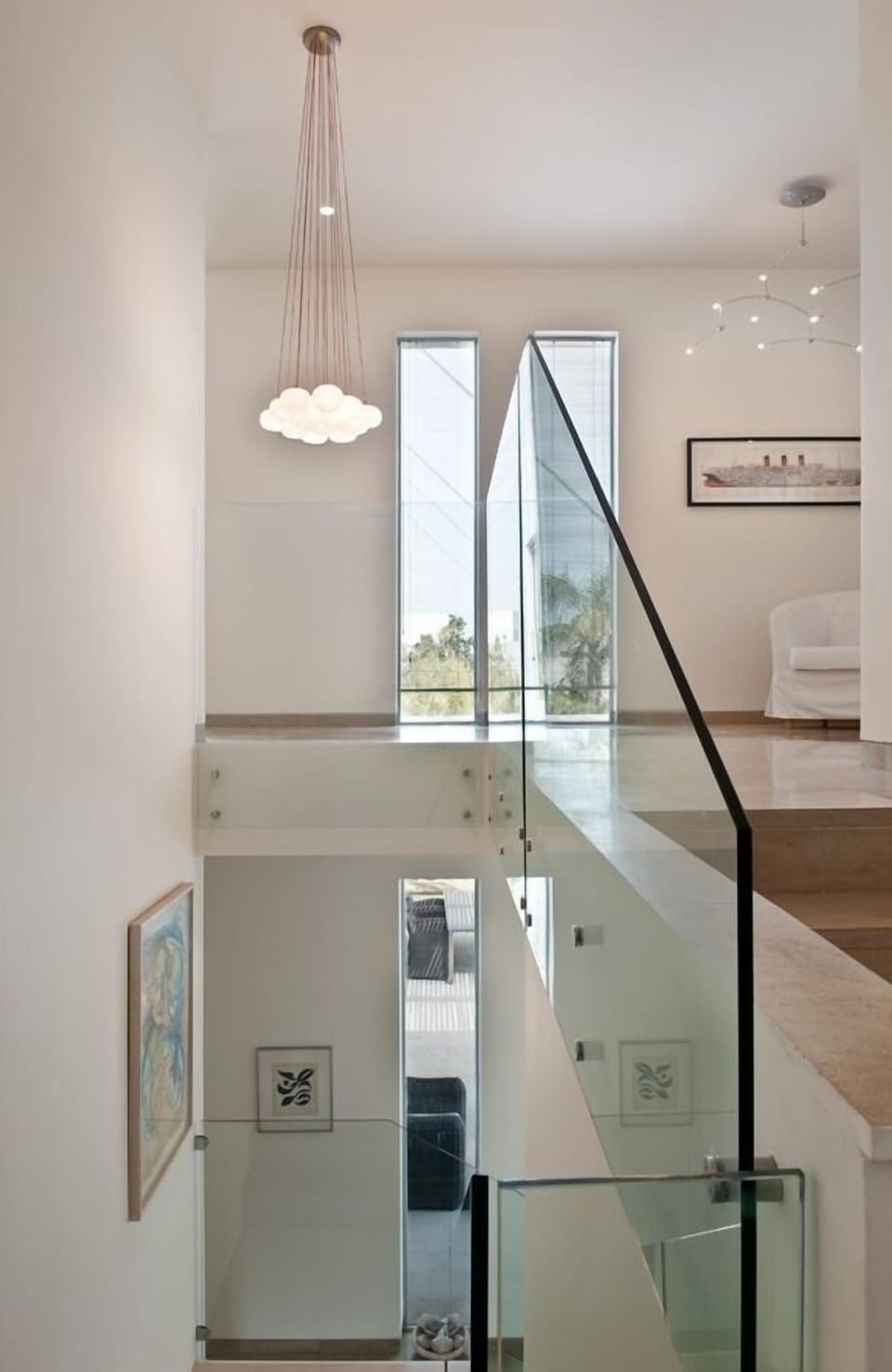 'Stairway to heaven' and original lamps designed by owner