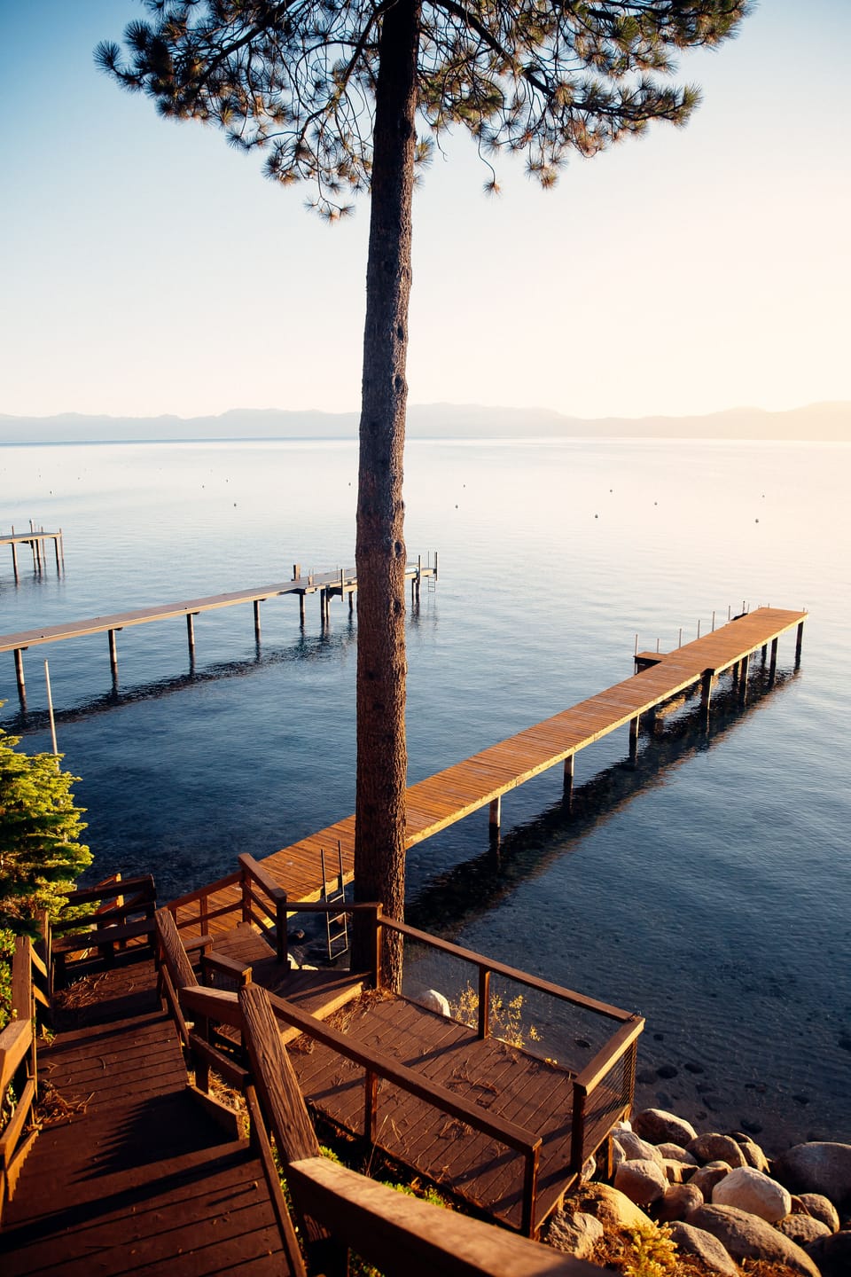 Enjoy the long dock and sit at the end to enjoy the deep blue Tahoe water
