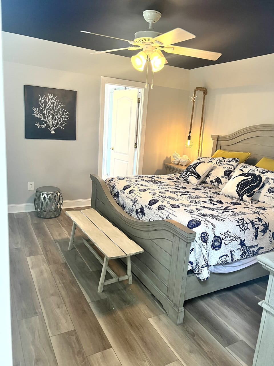 Downstairs master bedroom with new renovated full bathroom and walk In closet