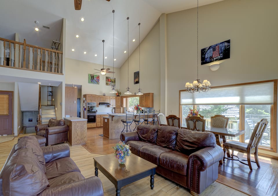 Entry level great room with adjacent kitchen