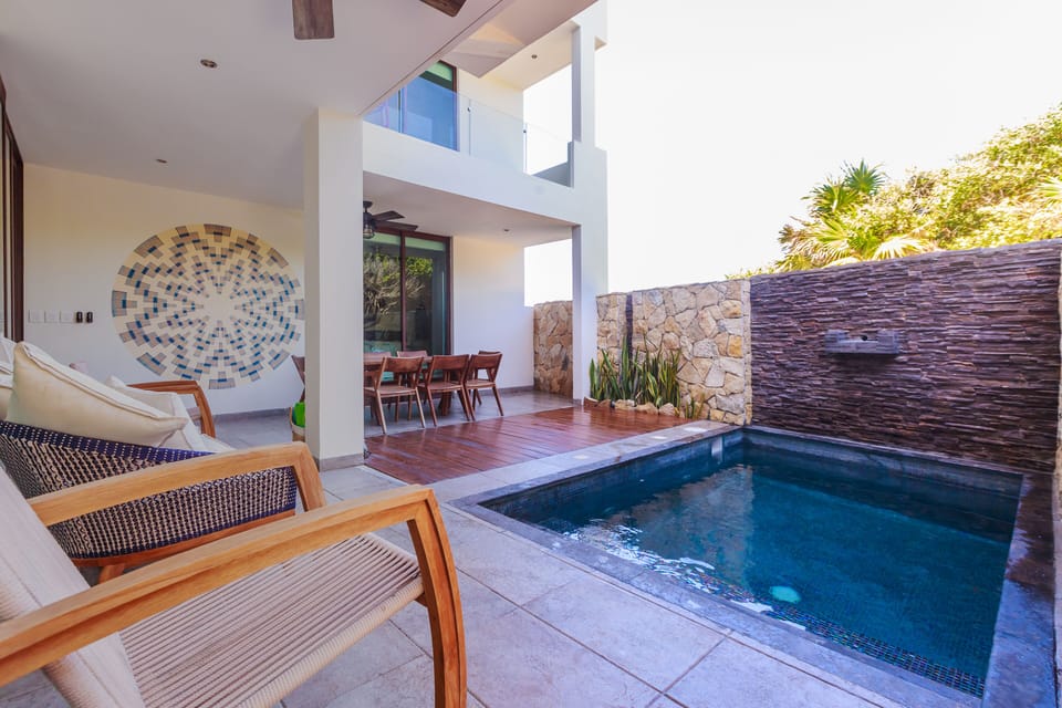 Level 1 - Outdoor Heated Pool with LED Light System & Waterfall Fountain