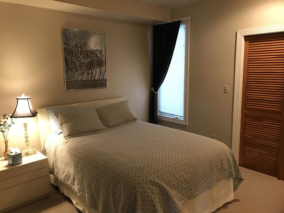 The second bedroom has a queen sized bed.