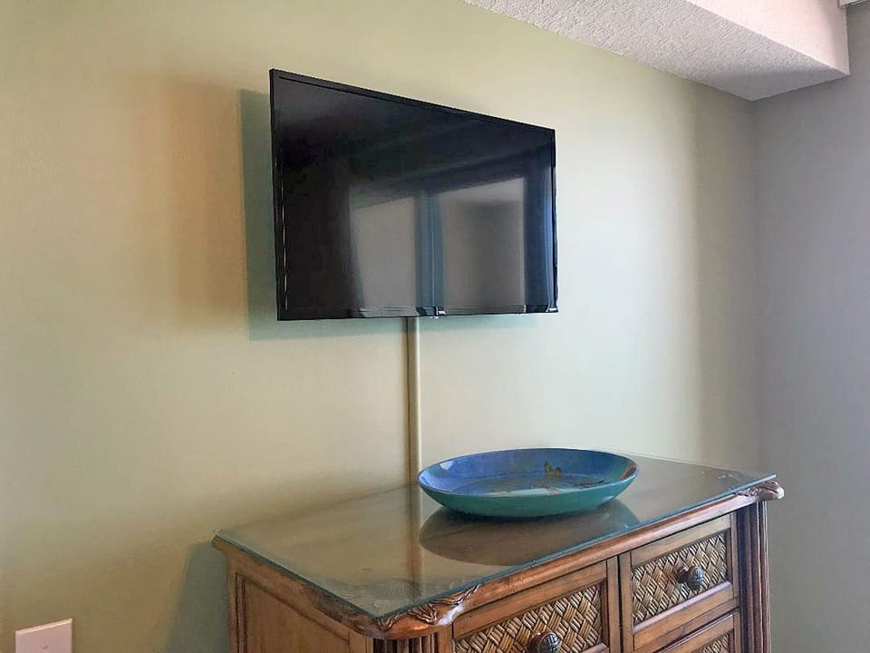Fat screen TV in master suite