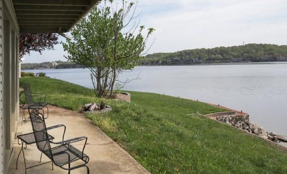 Patio spans the length of the house.  Fire pit provides a perfect evening spot!