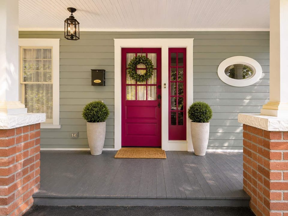 Front Door entry on wraparound porch