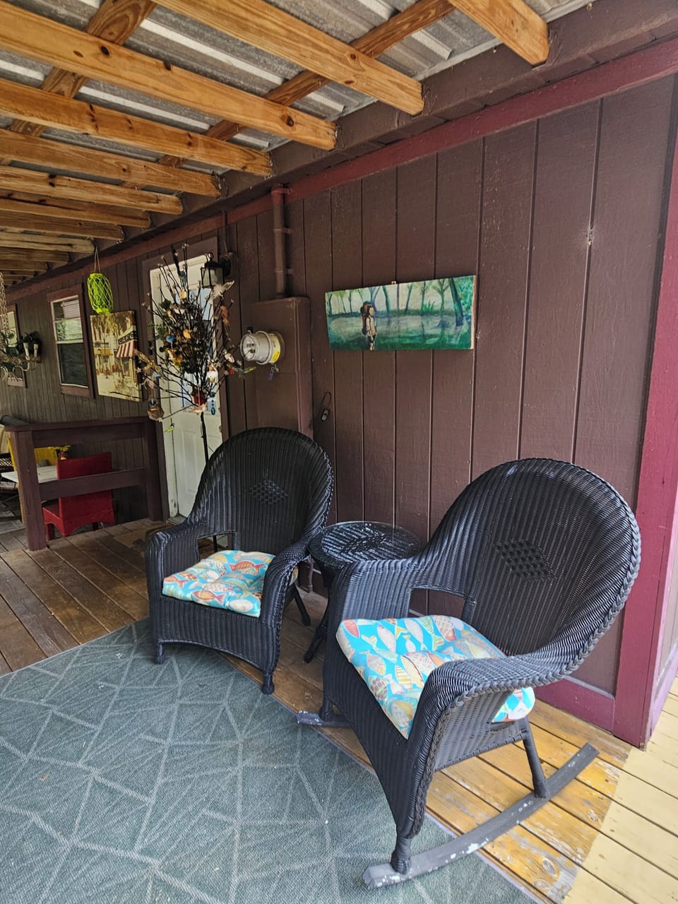 rocking chairs on deck