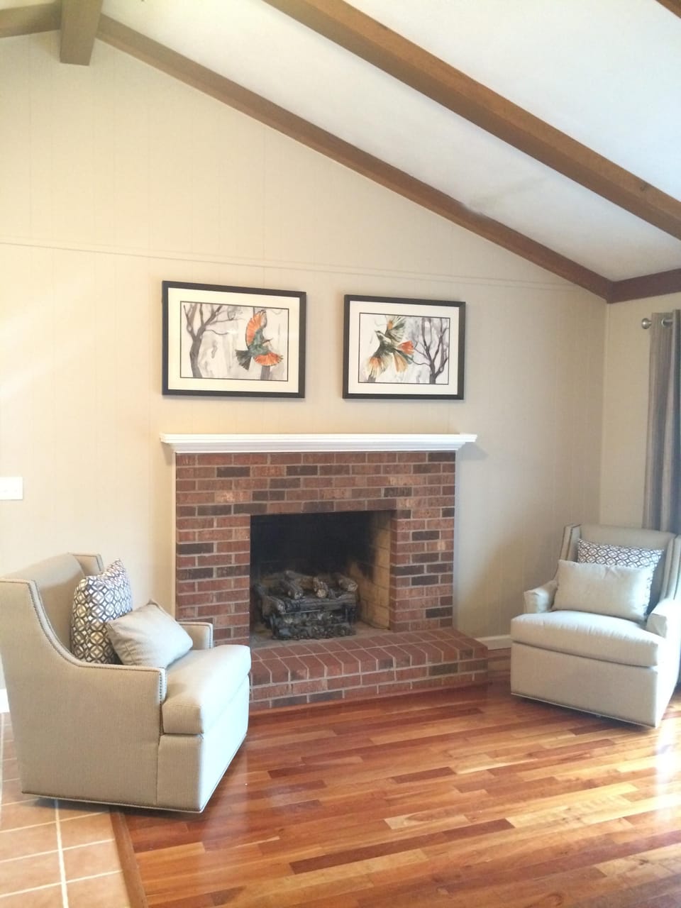 Gas Fireplace in family room.