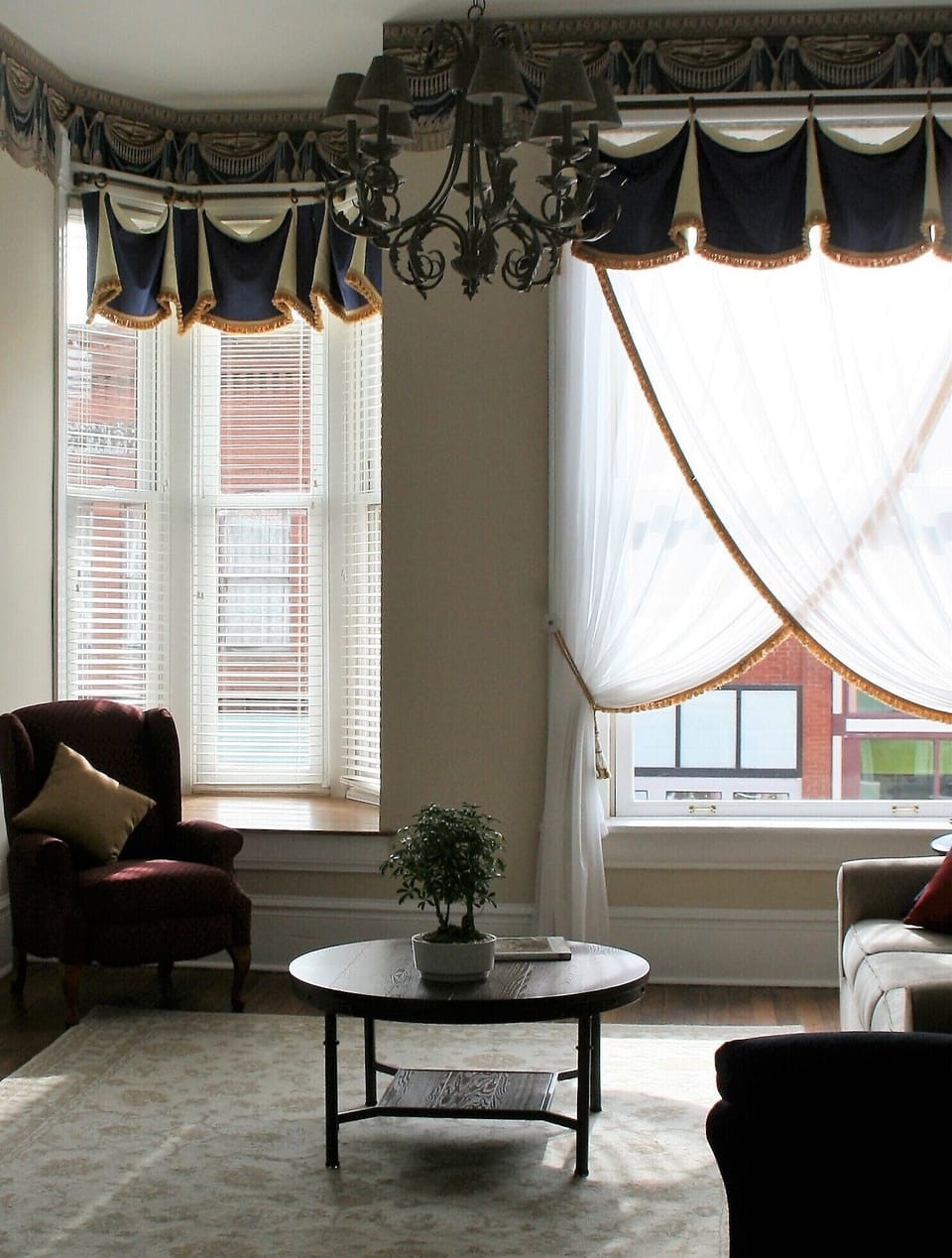 Living room recliner and front windows