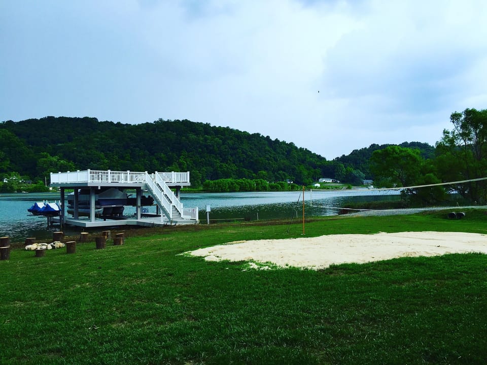 Dock, Fire Pit Area, Sand Volleyball Court