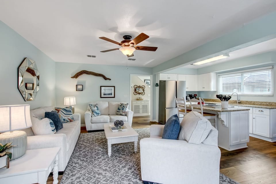Beautifully Decorated Living Area with Large Sectional and Flat Screen TV (Smart TV with Apple TV device)