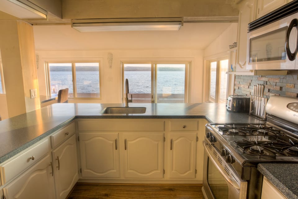 We LOVE the updated kitchen!!  Everything you could need for a comfortable stay!
