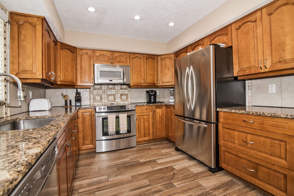 Kitchen with granite countertops 