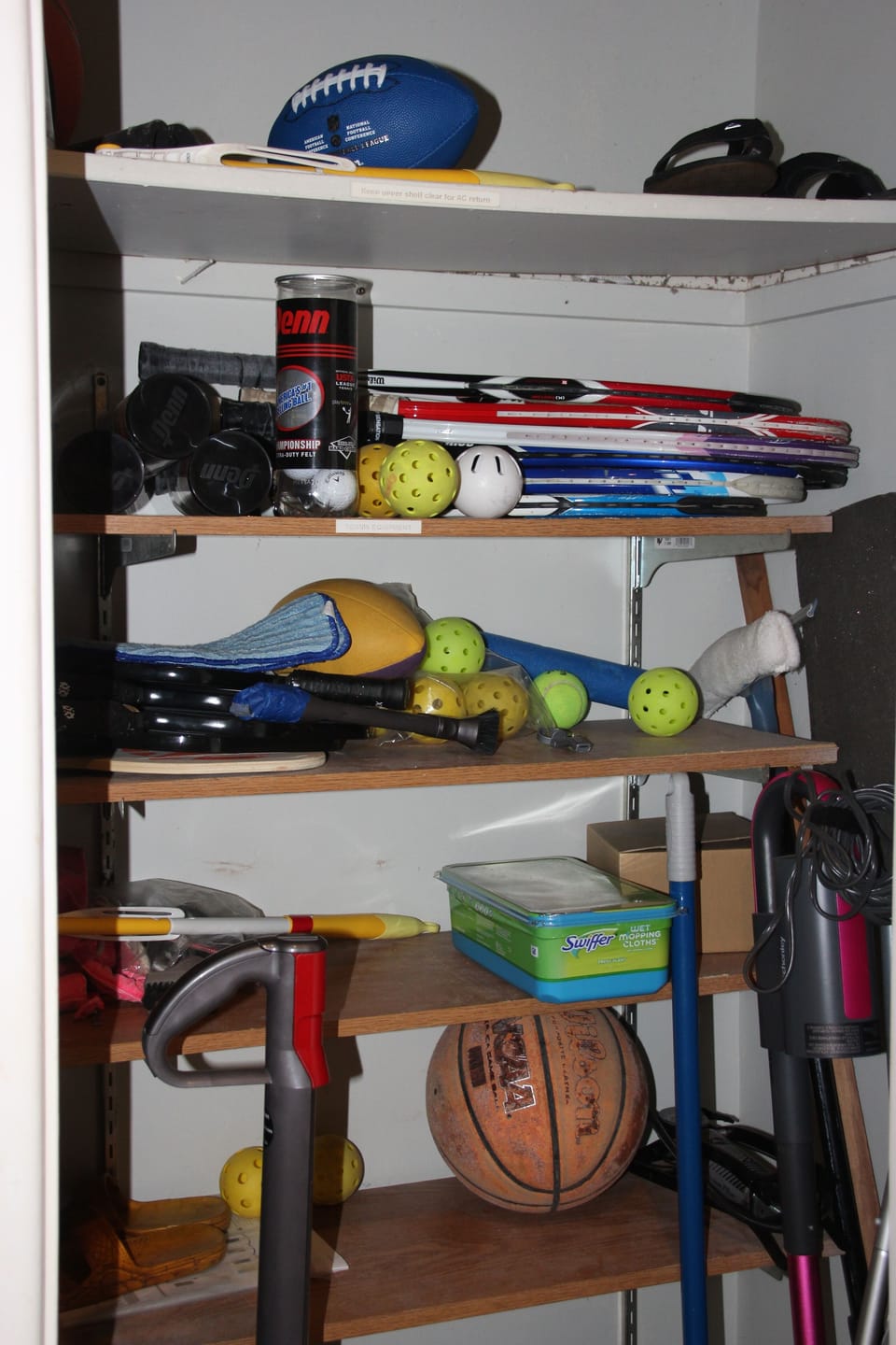 Pickleball, Tennis, Basketball, and other assorted sports equipment
