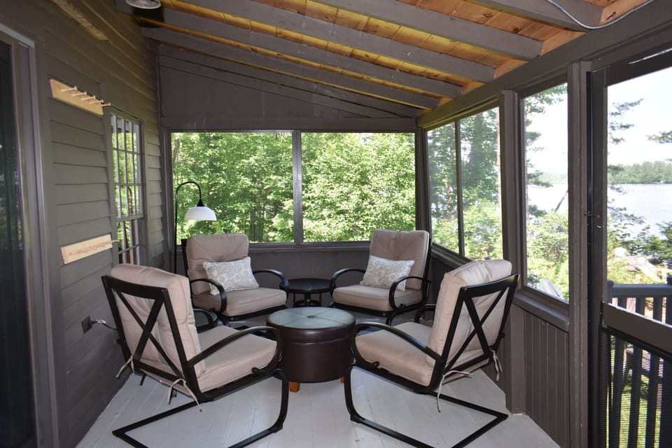 conversation area on front porch.