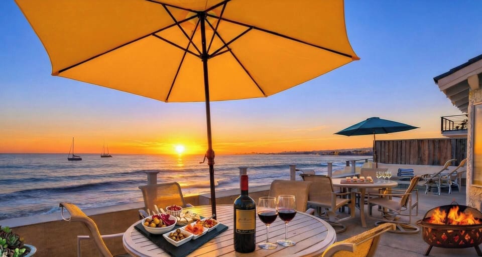 Sunset dining outdoors..