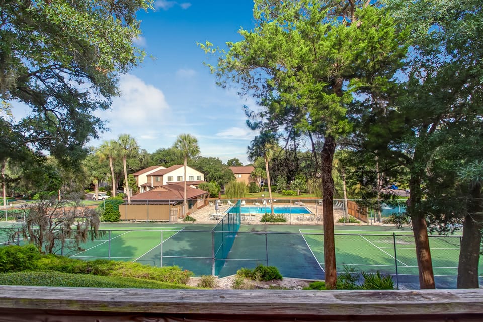 View of the Pool/Tennis Courts from the Private Balcony