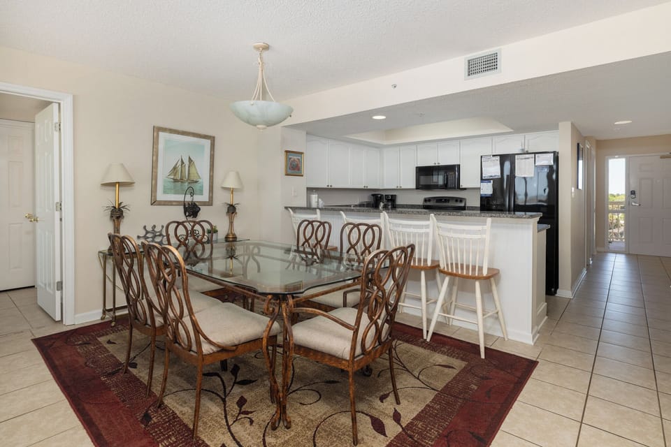 A large dining table is perfect for gathering