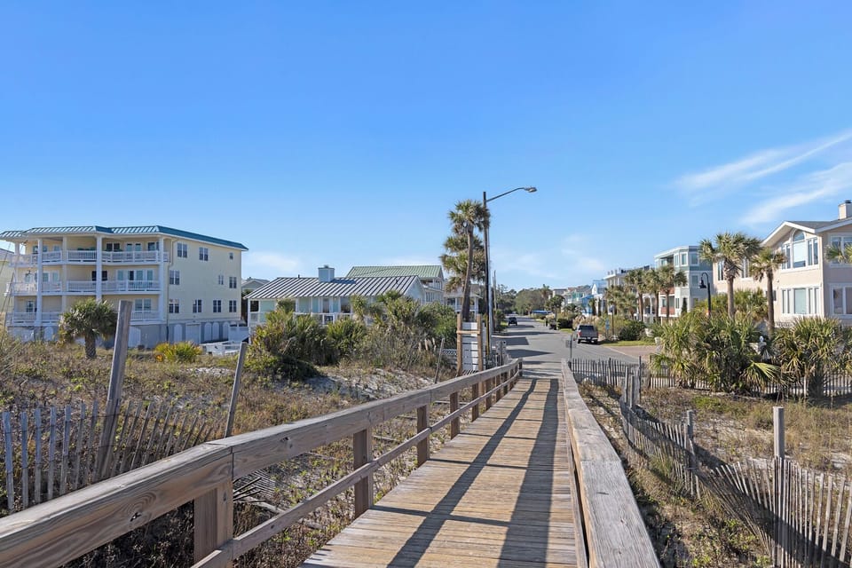 Wooden walkway to the beach