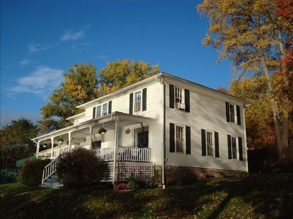 Our house sits on a knoll with a fabulous lake view.