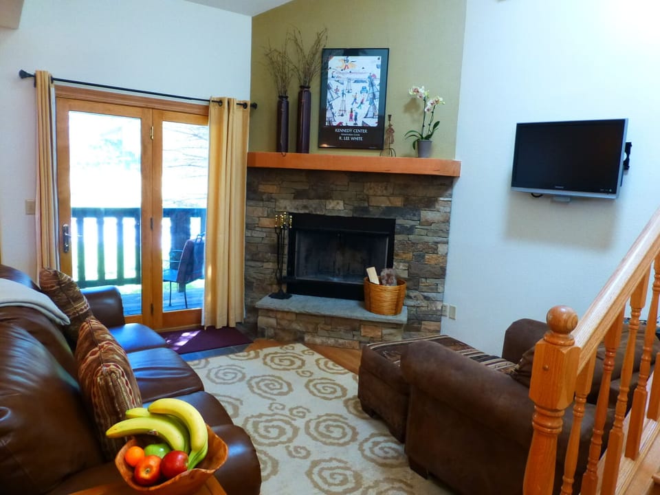 Living Room, Wood burning fireplace
