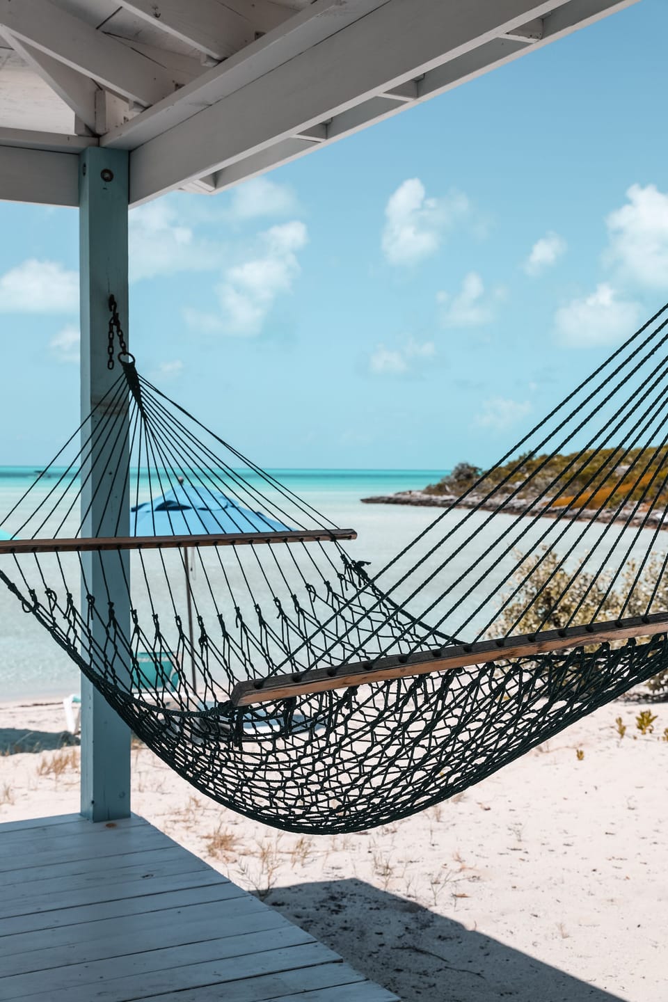 Hammock at gazebo on property 
