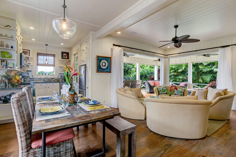 dining and living areas