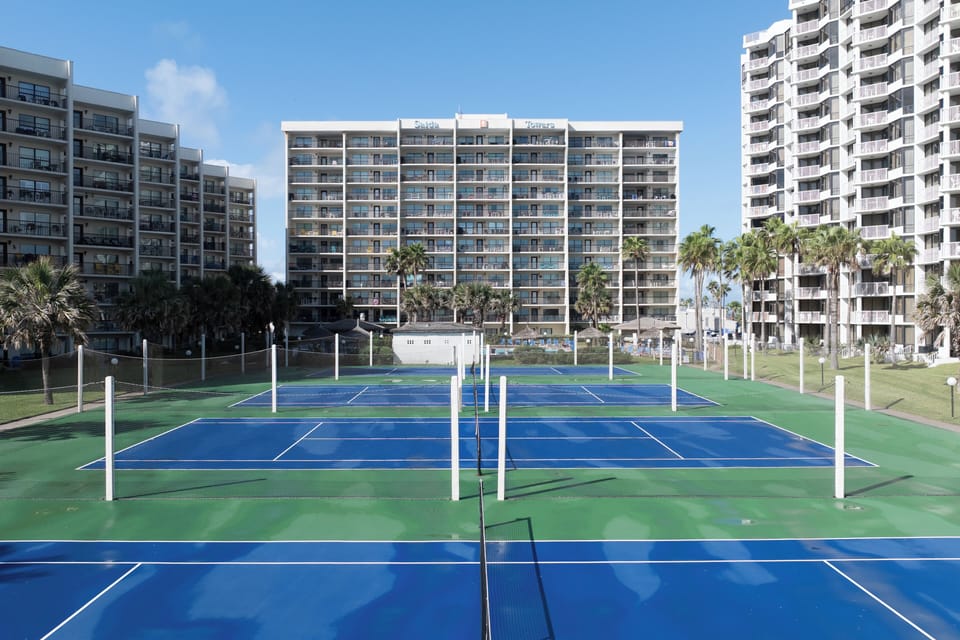 First come, first serve, 4 tennis courts, 2 that can be used for pickleball!