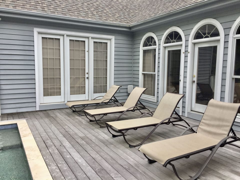 Lounge chairs by the pool