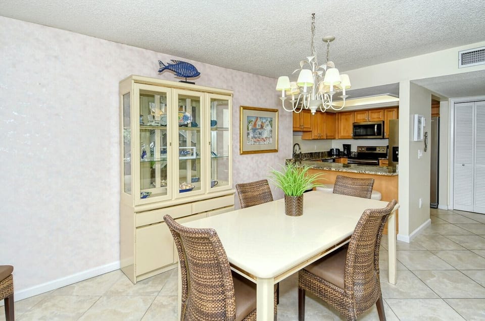 Large dining room table for meals with the family