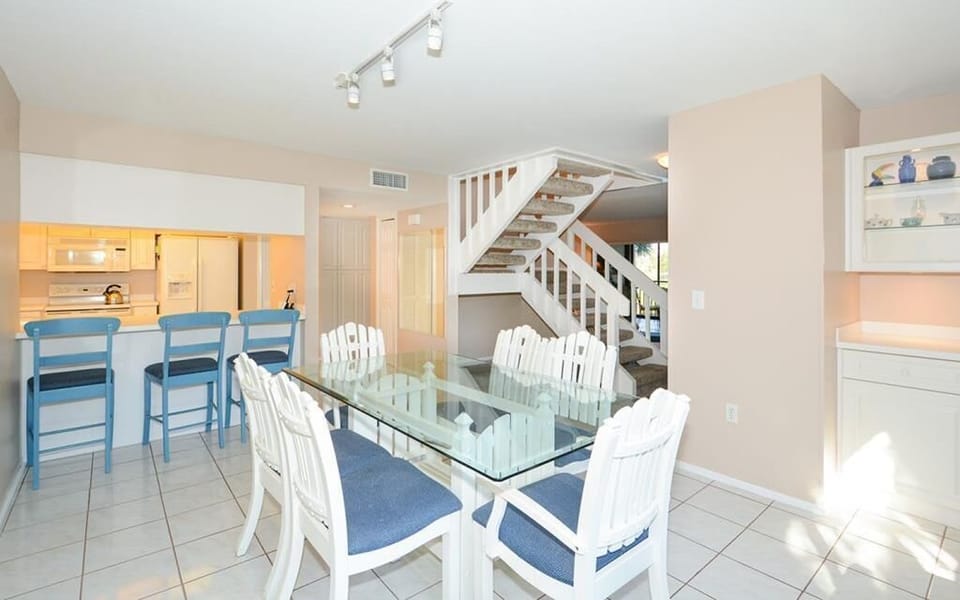 Large dining room table for meals with the family