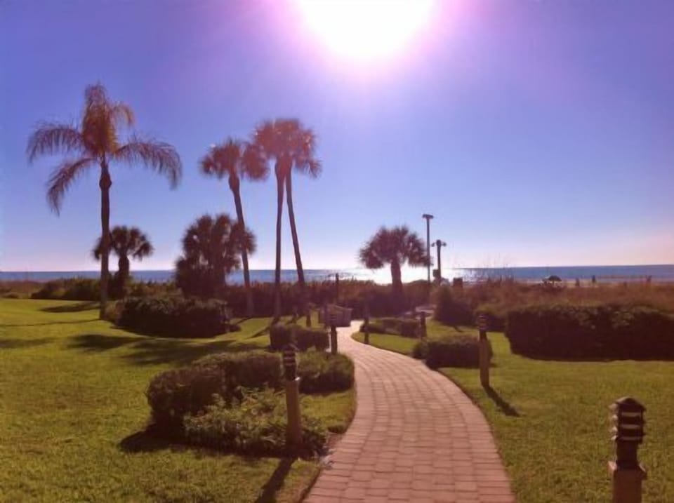 Walkway across the street to our private beach