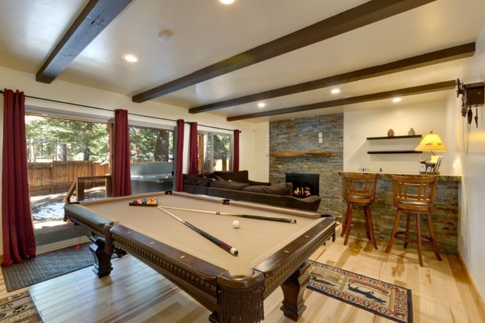 The game room with wet bar