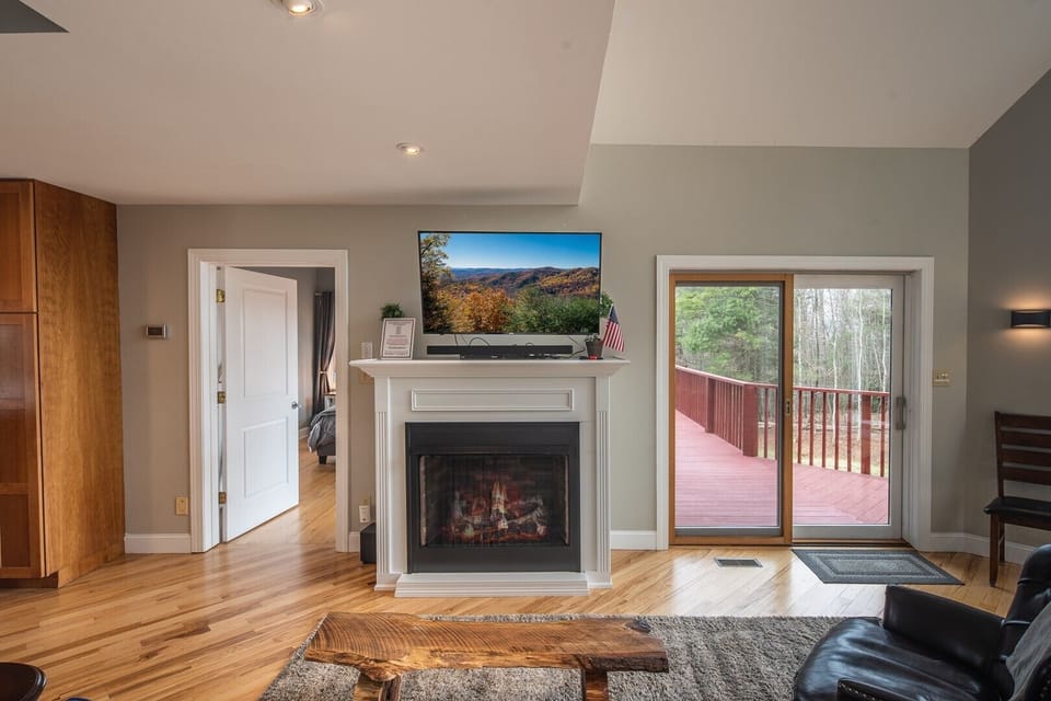 Gas Fireplace and Roku TV