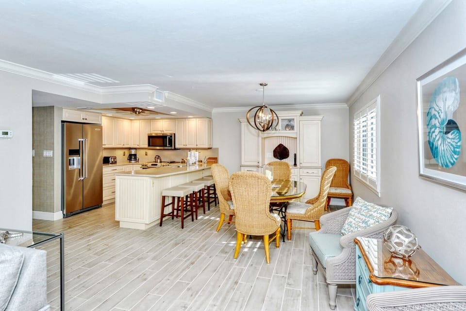 View of dining room and kitchen 