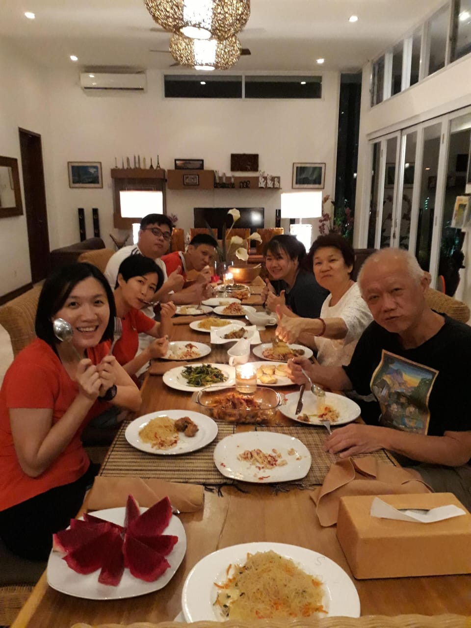 Dinner prepared by chef