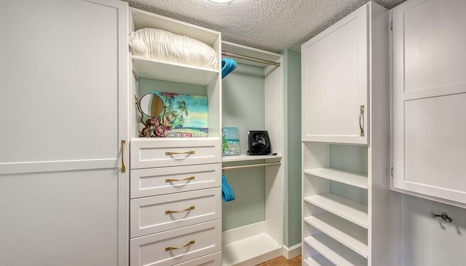 Custom walk-in closet in main bedroom