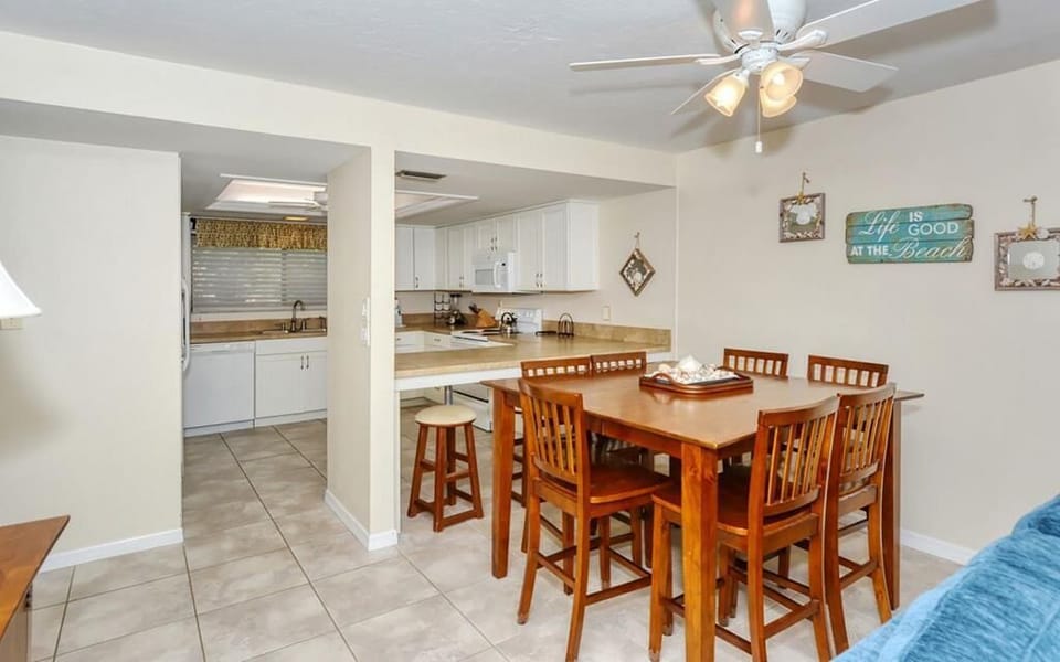Dining table and kitchen 